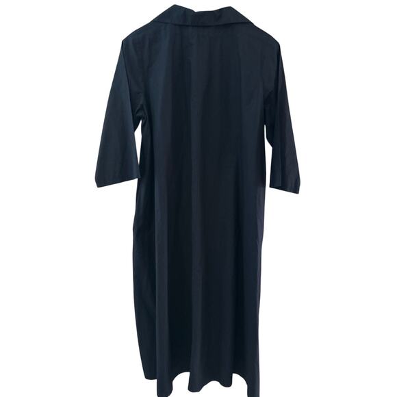 Labo Art 100% Italian Poplin Cotton Clara Midi Dress Black Size Medium - Picture 5 of 10